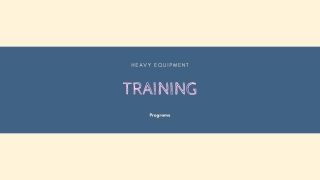 Heavy Equipment Training Programs – A New Career Option