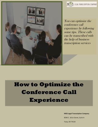 How to Optimize the Conference Call Experience