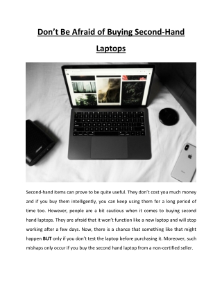 Don’t Be Afraid of Buying Second-Hand Laptops
