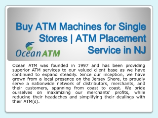 Buy ATM Machines for Single Stores | ATM Placement Service in NJ