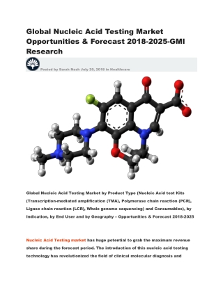 Global Nucleic Acid Testing Market Opportunities & Forecast 2018-2025-GMI Research