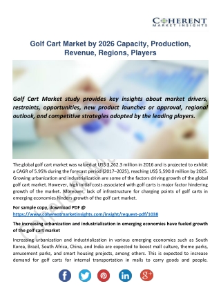 Golf Cart Market Growth Forecast Analysis by Manufacturers, Regions, Type and Application