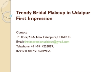 Trendy bridal makeup in udaipur first impression