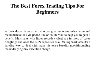 The Best Forex Trading Tips For Beginners