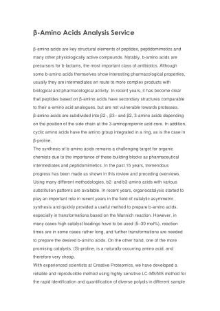 β-Amino Acids Analysis Service