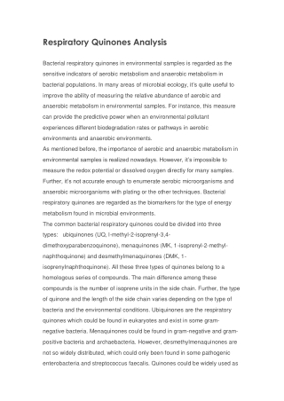 Respiratory Quinones Analysis