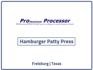 Hamburger Patty Press on sale | ProProcessor