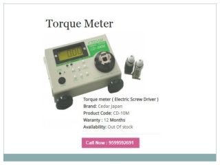 Best Leading Online “Torque Meter” Supplier In Delhi India