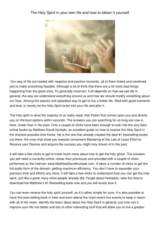 TheHolySpiritinyourownlifeandhowtoobtainityourself887