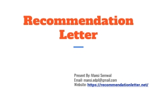 Recommendation Letter