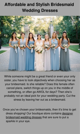 Perfect Bridesmaid Wedding Dresses In Your Big Day