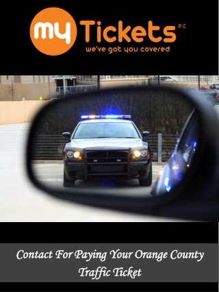 Contact For Paying Your Orange County Traffic Ticket