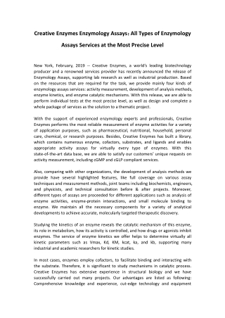 Enzymology Assays