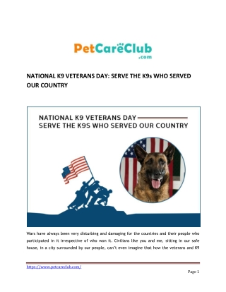 NATIONAL K9 VETERANS DAY