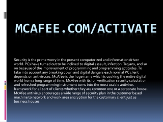 McAfee.com/Activate - Activate McAfee Product