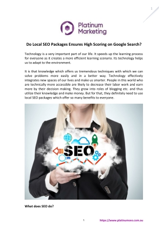 Do Local SEO Packages Ensures High Scoring on Google Search?