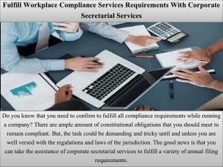 Fulfill Workplace Compliance Services Requirements With Corporate Secretarial Services