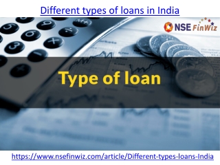 Different types of loans in India