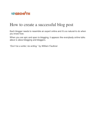 How to create a successful blog post