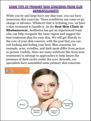 Some Tips of Primary Skin Concerns from Our Dermatologists