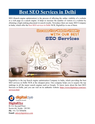 Best SEO Services in Delhi
