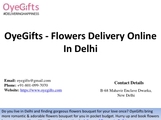 OyeGifts - Flowers Delivery Online In Delhi