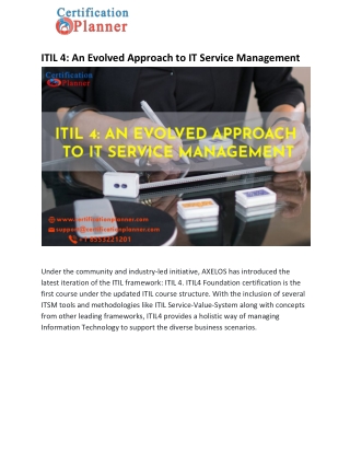 ITIL 4: An Evolved Approach to IT Service Management