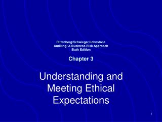 Rittenberg/Schwieger/Johnstone Auditing: A Business Risk Approach Sixth Edition Chapter 3