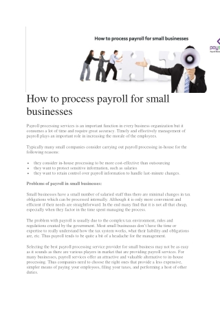 How to process payroll for small businesses