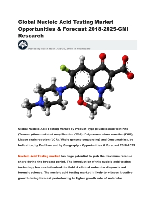 Global Nucleic Acid Testing Market Opportunities & Forecast 2018-2025-GMI Research