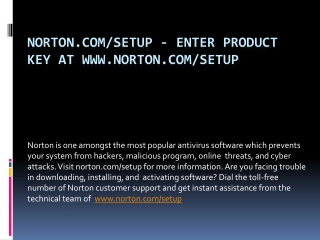 NORTON.COM/SETUP - ACTIVATE NORTON PRODUCT