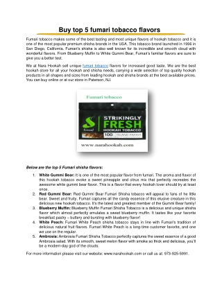 Buy top 5 fumari tobacco flavors