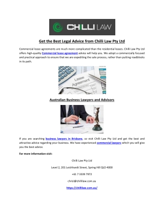 Get the Best Legal Advice from Chilli Law Pty Ltd