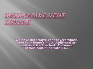 Decorative vent covers