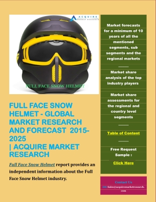 Full Face Snow Helmet - Global Market Research and Forecast 2015-2025