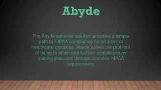 Hipaa Compliance Programe - Abyde