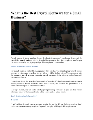 What is the best payroll software for a small business?