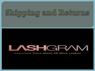 Shipping and Returns