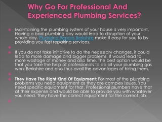 Why Go For Professional And Experienced Plumbing Services?