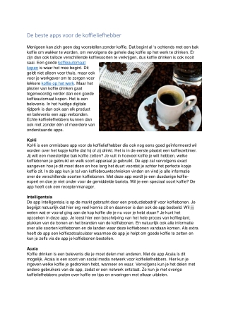 De beste apps voor de koffieliefhebber