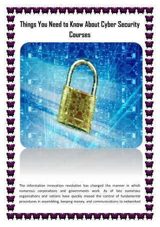 Things you Need to Know About Cyber Security Courses