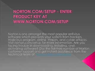 NORTON.COM/SETUP - ACTIVATE & DOWNLOAD NORTON PRODUCT