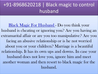 91-8968620218 | Black magic to control husband