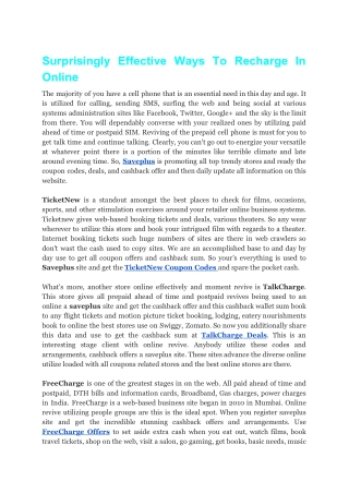 Surprisingly Effective Ways To Recharge In Online