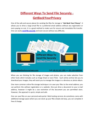 Different Ways To Send File Securely – GetBackYourPrivacy