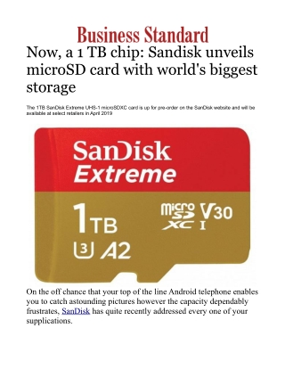 Now, a 1 TB chip: Sandisk unveils microSD card with world's biggest storage