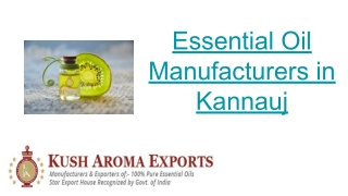 Essential Oil Manufacturers in Kannauj