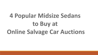 Midsize Sedans to Buy at Online Salvage Car Auctions