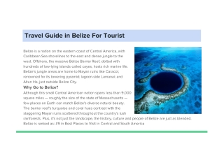 Travel Guide in Belize For Tourist