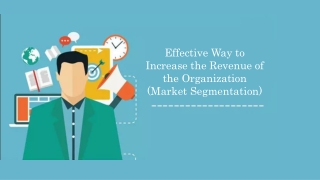 Effective Way to Increase the Revenue of the Organization - Market Segmentation